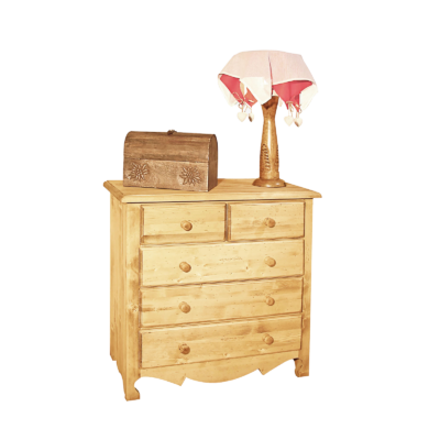 Commode 5 Tiroirs Chamonix en Pin Massif 90 cm Chamonix meublespin.fr - mobilier et de décoration de style montagne ou chalet- meubles en pin, mobilier en bois massif de qualité, canapés convertibles - https://meublespin.fr