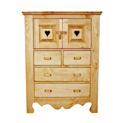 Commode 2 Portes 4 Tiroirs Chamonix en Pin Massif Chamonix meublespin.fr - mobilier et de décoration de style montagne ou chalet- meubles en pin, mobilier en bois massif de qualité, canapés convertibles - https://meublespin.fr