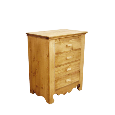 Chiffonnier 4 Tiroirs Chamonix en Pin Massif Chamonix meublespin.fr - mobilier et de décoration de style montagne ou chalet- meubles en pin, mobilier en bois massif de qualité, canapés convertibles - https://meublespin.fr