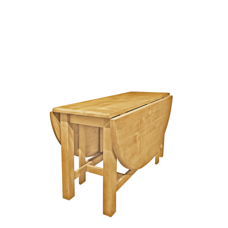 Table Pliante Ovale en Pin Massif Ciré 148 x 110 cm Chamonix meublespin.fr - mobilier et de décoration de style montagne ou chalet- meubles en pin, mobilier en bois massif de qualité, canapés convertibles - https://meublespin.fr