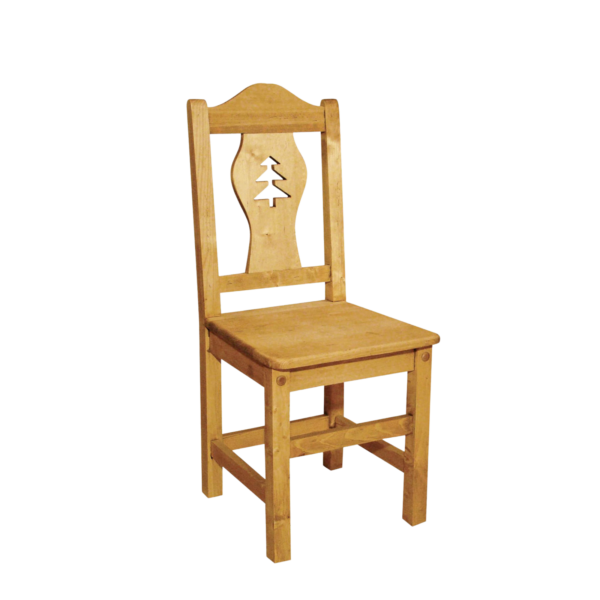 Chaise en pin massif motif Sapin Chamonix meublespin.fr - vente de mobilier et de décoration de style montagne ou chalet- vente de meubles en pin et canapés convertibles - https://meublespin.fr