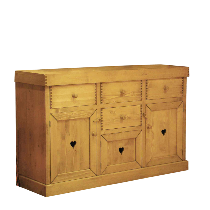 Buffet Bas Megève 3 Portes et 4 Tiroirs en Pin Massif 160cm Buffets & bahuts en bois massif meublespin.fr - mobilier et de décoration de style montagne ou chalet- meubles en pin, mobilier en bois massif de qualité, canapés convertibles - https://meublespin.fr