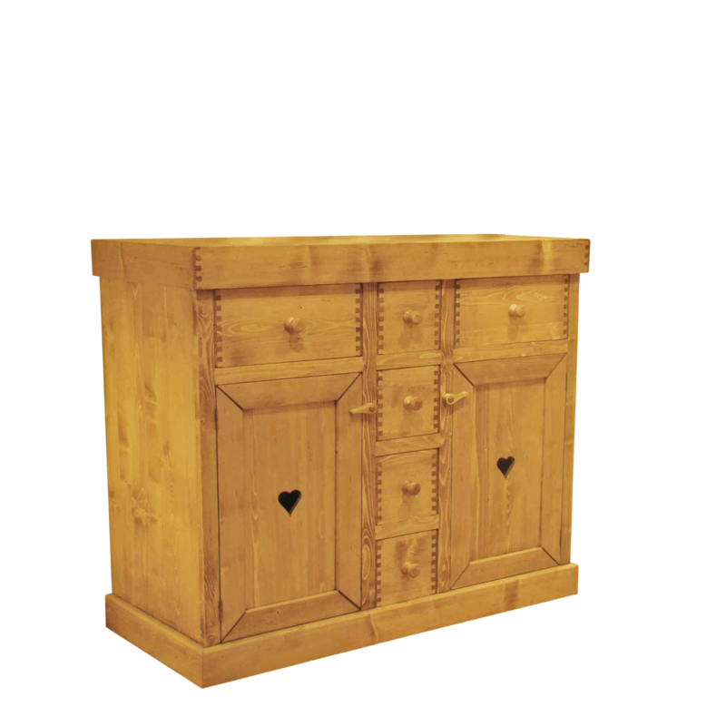 Buffet Bas Megève 2 Portes 6 Tiroirs en Pin Massif 120cm Buffets & bahuts en bois massif meublespin.fr - mobilier et de décoration de style montagne ou chalet- meubles en pin, mobilier en bois massif de qualité, canapés convertibles - https://meublespin.fr