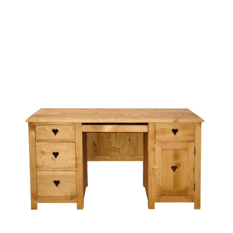 Bureau Ministre Chamonix 1 Porte 4 Tiroirs en Pin Massif 160 cm Chamonix meublespin.fr - mobilier et de décoration de style montagne ou chalet- meubles en pin, mobilier en bois massif de qualité, canapés convertibles - https://meublespin.fr