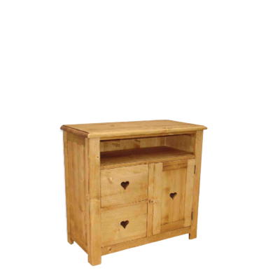 Meuble TV Chamonix 1 Porte + 2 Tiroirs en Pin Massif 84 cm Chamonix meublespin.fr - mobilier et de décoration de style montagne ou chalet- meubles en pin, mobilier en bois massif de qualité, canapés convertibles - https://meublespin.fr