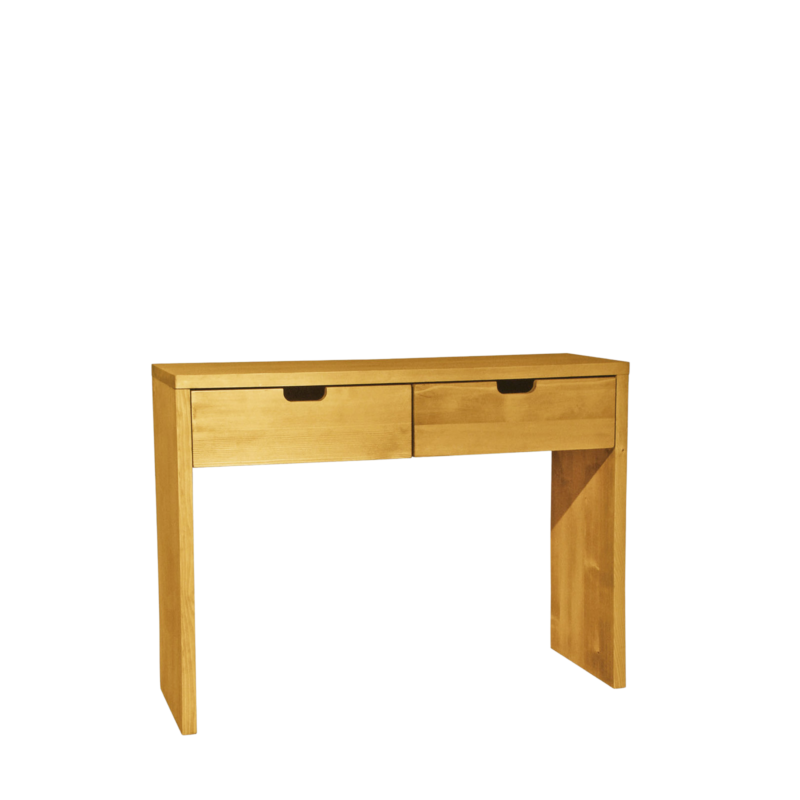 Console Contemporaine 2 Tiroirs en Pin Massif 100cm Chamonix meublespin.fr - mobilier et de décoration de style montagne ou chalet- meubles en pin, mobilier en bois massif de qualité, canapés convertibles - https://meublespin.fr