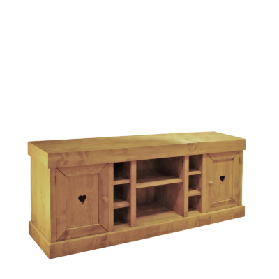 Meuble TV Megève 2 Portes en Pin Massif 180cm Meubles TV en Bois Massif meublespin.fr - mobilier et de décoration de style montagne ou chalet- meubles en pin, mobilier en bois massif de qualité, canapés convertibles - https://meublespin.fr
