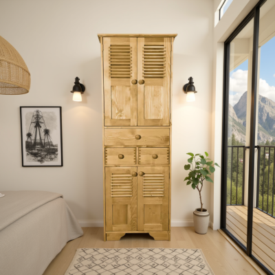 Bonnetière Charme 4 Portes et 3 Tiroirs Armoires en bois massif meublespin.fr - mobilier et de décoration de style montagne ou chalet- meubles en pin, mobilier en bois massif de qualité, canapés convertibles - https://meublespin.fr