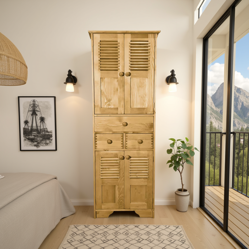 Bonnetière Charme 4 Portes et 3 Tiroirs « Exclusivité WEB » Armoires en bois massif meublespin.fr - mobilier et de décoration de style montagne ou chalet- meubles en pin, mobilier en bois massif de qualité, canapés convertibles - https://meublespin.fr