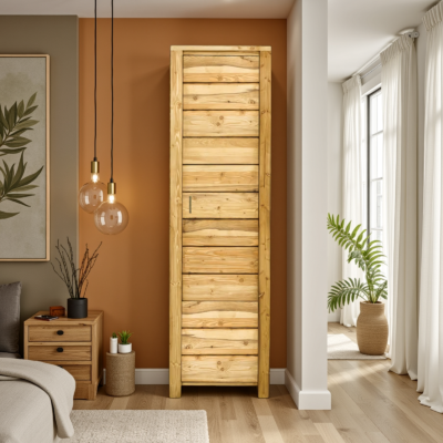 Bonnetière 1 Porte en Pin Brossé Montana Armoires en bois massif meublespin.fr - mobilier et de décoration de style montagne ou chalet- meubles en pin, mobilier en bois massif de qualité, canapés convertibles - https://meublespin.fr