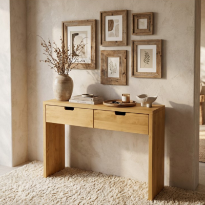 Console Contemporaine 2 Tiroirs en Pin Massif 100cm - meublespin.fr - Chamonix Console Contemporaine 2 Tiroirs en Pin Massif 100cm Chamonix meublespin.fr - mobilier et de décoration de style montagne ou chalet- meubles en pin, mobilier en bois massif de qualité, canapés convertibles - https://meublespin.fr