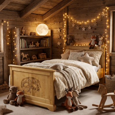 Lit Chalet Sculpté en Pin Massif 90 x 190 cm - meublespin.fr - Chalet Lit Chalet Sculpté en Pin Massif 90 x 190 cm Chalet meublespin.fr - mobilier et de décoration de style montagne ou chalet- meubles en pin, mobilier en bois massif de qualité, canapés convertibles - https://meublespin.fr