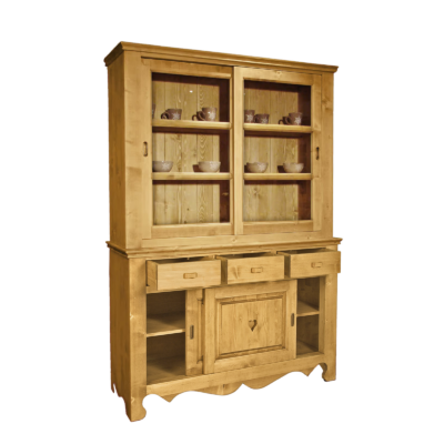 Vaisselier Chamonix 4 Portes Coulissantes et 3 Tiroirs en Pin Massif 140cm Chamonix meublespin.fr - mobilier et de décoration de style montagne ou chalet- meubles en pin, mobilier en bois massif de qualité, canapés convertibles - https://meublespin.fr