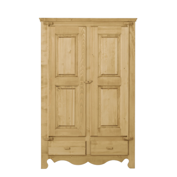 Armoire 2 Portes 2 Tiroirs Chamonix en Pin Massif Chamonix meublespin.fr - vente de mobilier et de décoration de style montagne ou chalet- vente de meubles en pin et canapés convertibles - https://meublespin.fr