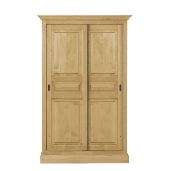 Armoire 2 Portes Coulissantes en Pin Massif Armoires en bois massif meublespin.fr - vente de mobilier et de décoration de style montagne ou chalet- vente de meubles en pin et canapés convertibles - https://meublespin.fr