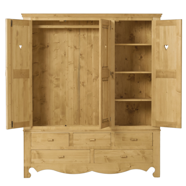 Armoire 3 P + 5 T Chamonix “Exclusivité Web” Armoires en bois massif meublespin.fr - vente de mobilier et de décoration de style montagne ou chalet- vente de meubles en pin et canapés convertibles - https://meublespin.fr