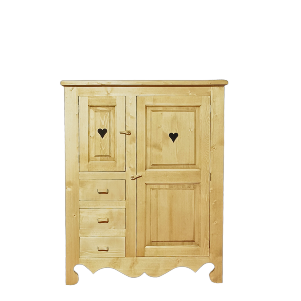 Armoire Sous Pente 2 Portes et 3 Tiroirs en Pin Massif Armoires en bois massif meublespin.fr - vente de mobilier et de décoration de style montagne ou chalet- vente de meubles en pin et canapés convertibles - https://meublespin.fr