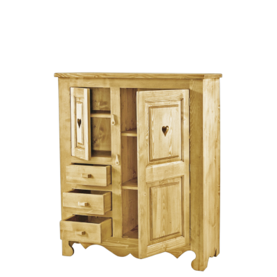 Armoire Sous Pente 2 Portes et 3 Tiroirs en Pin Massif Armoires en bois massif meublespin.fr - mobilier et de décoration de style montagne ou chalet- meubles en pin, mobilier en bois massif de qualité, canapés convertibles - https://meublespin.fr
