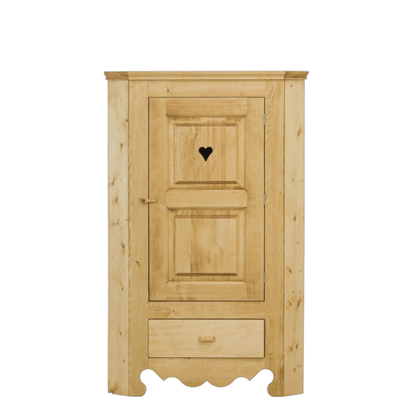 Armoire d’angle 1 Porte et Tiroir Chamonix en Pin Massif Armoires en bois massif meublespin.fr - vente de mobilier et de décoration de style montagne ou chalet- vente de meubles en pin et canapés convertibles - https://meublespin.fr