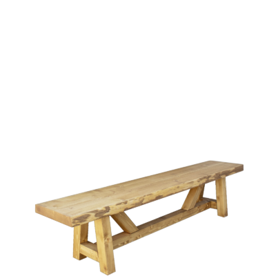 Banc Tronc en bois massif brossé 200 cm Chamonix meublespin.fr - mobilier et de décoration de style montagne ou chalet- meubles en pin, mobilier en bois massif de qualité, canapés convertibles - https://meublespin.fr