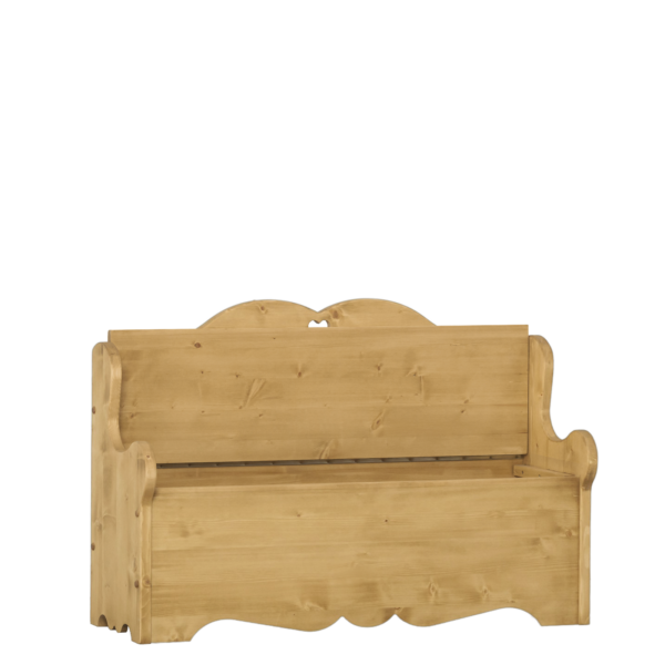 Banc coffre en pin avec accoudoirs 120 cm Bancs & Tabourets meublespin.fr - vente de mobilier et de décoration de style montagne ou chalet- vente de meubles en pin et canapés convertibles - https://meublespin.fr