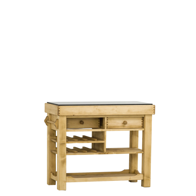 Billot de cuisine double face en pin massif 106 cm « Exclusivité WEB » Chamonix meublespin.fr - mobilier et de décoration de style montagne ou chalet- meubles en pin, mobilier en bois massif de qualité, canapés convertibles - https://meublespin.fr