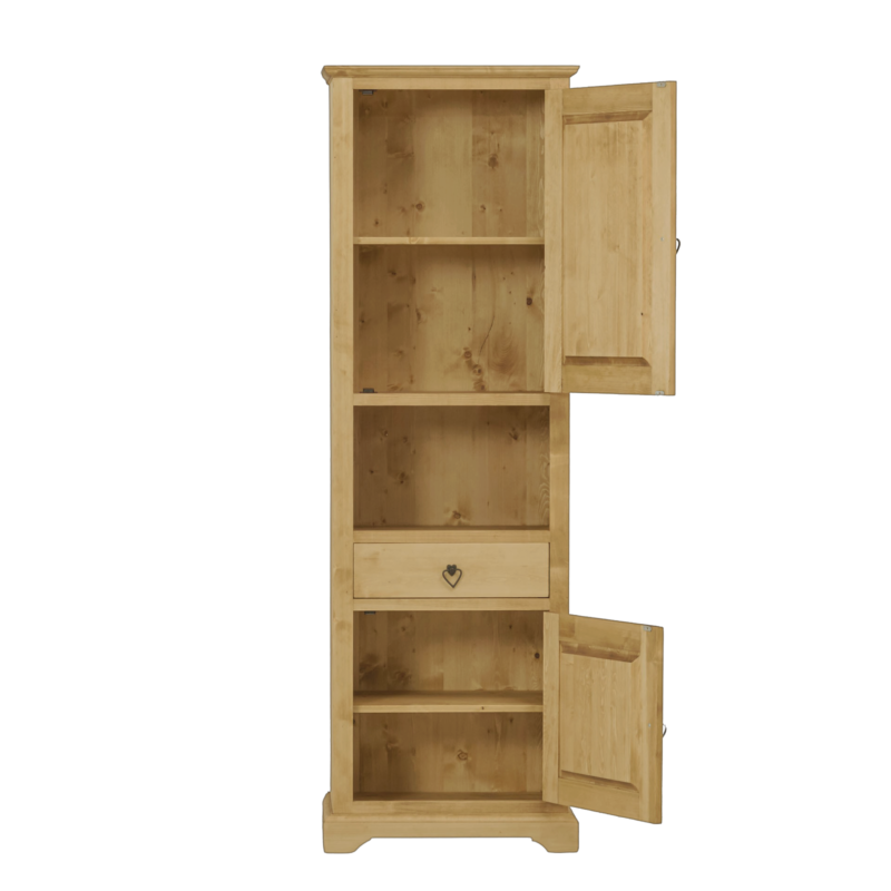 Bonnetière Chalet Sculptée 2 Portes+Tiroir+Niche en Pin Massif Armoires en bois massif meublespin.fr - mobilier et de décoration de style montagne ou chalet- meubles en pin, mobilier en bois massif de qualité, canapés convertibles - https://meublespin.fr