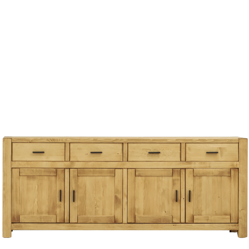 Buffet Bas Morzine 4 Portes et 4 Tiroirs en Pin Massif 220cm Buffets & bahuts en bois massif meublespin.fr - mobilier et de décoration de style montagne ou chalet- meubles en pin, mobilier en bois massif de qualité, canapés convertibles - https://meublespin.fr