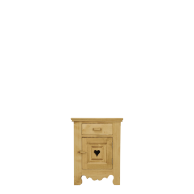 Chevet Chamonix 1 Porte 1 Tiroir en Pin Massif charnières à droite Chamonix meublespin.fr - mobilier et de décoration de style montagne ou chalet- meubles en pin, mobilier en bois massif de qualité, canapés convertibles - https://meublespin.fr