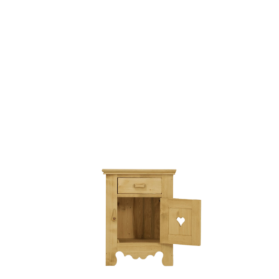 Chevet Chamonix 1 Porte 1 Tiroir en Pin Massif charnières à droite Chamonix meublespin.fr - mobilier et de décoration de style montagne ou chalet- meubles en pin, mobilier en bois massif de qualité, canapés convertibles - https://meublespin.fr