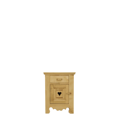 Chevet Chamonix 1 Porte 1 Tiroir en Pin Massif charnières à gauche Chamonix meublespin.fr - mobilier et de décoration de style montagne ou chalet- meubles en pin, mobilier en bois massif de qualité, canapés convertibles - https://meublespin.fr