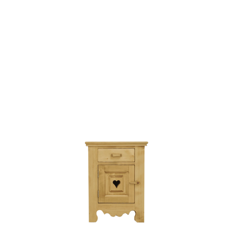 Chevet Chamonix 1 Porte 1 Tiroir en Pin Massif charnières à gauche Chamonix meublespin.fr - mobilier et de décoration de style montagne ou chalet- meubles en pin, mobilier en bois massif de qualité, canapés convertibles - https://meublespin.fr