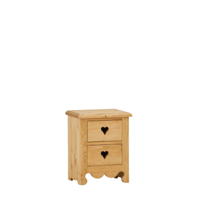 Chevet 2 Tiroirs Cœurs Style Montagne en Pin Massif - meublespin.fr - Chamonix Chevet 2 Tiroirs Cœurs Style Montagne en Pin Massif Chamonix meublespin.fr - mobilier et de décoration de style montagne ou chalet- meubles en pin, mobilier en bois massif de qualité, canapés convertibles - https://meublespin.fr