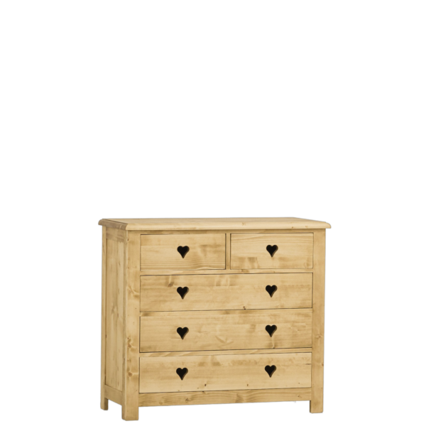 Commode 5 Tiroirs en Pin Massif 100 cm “Exclusivité WEB” Chamonix meublespin.fr - vente de mobilier et de décoration de style montagne ou chalet- vente de meubles en pin et canapés convertibles - https://meublespin.fr