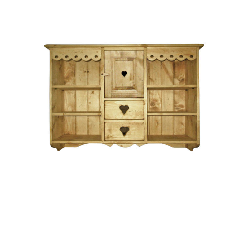 Étagère Murale 1 Porte + 2 Tiroirs en Bois Massif Chamonix meublespin.fr - mobilier et de décoration de style montagne ou chalet- meubles en pin, mobilier en bois massif de qualité, canapés convertibles - https://meublespin.fr