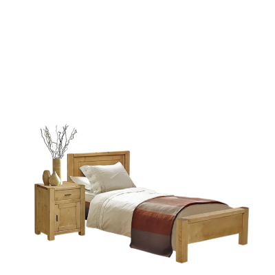 Lit en pin massif pied bas 90 x 190 cm – Morzine Morzine meublespin.fr - mobilier et de décoration de style montagne ou chalet- meubles en pin, mobilier en bois massif de qualité, canapés convertibles - https://meublespin.fr