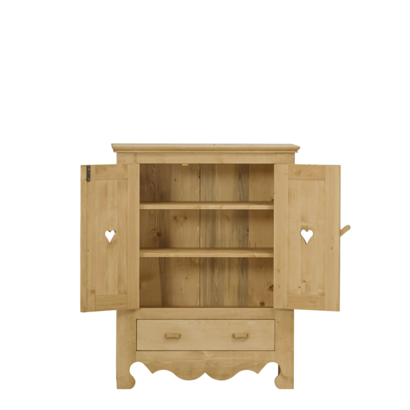 Meuble à chaussures Chamonix 2 Portes 1 Tiroir en Pin Massif Chamonix meublespin.fr - mobilier et de décoration de style montagne ou chalet- meubles en pin, mobilier en bois massif de qualité, canapés convertibles - https://meublespin.fr