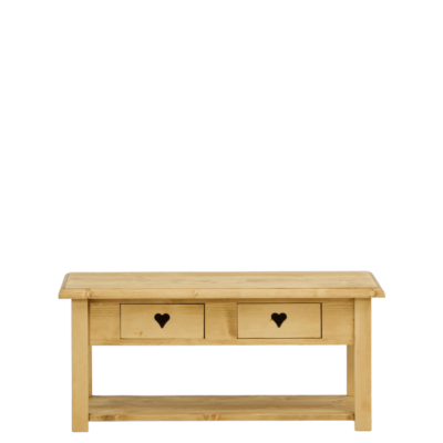 Table Basse Chamonix Double Plateaux et 2 Tiroirs 100 x 55 cm Chamonix meublespin.fr - mobilier et de décoration de style montagne ou chalet- meubles en pin, mobilier en bois massif de qualité, canapés convertibles - https://meublespin.fr