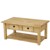 Table Basse Chamonix Double Plateaux et 2 Tiroirs 100 x 55 cm Chamonix meublespin.fr - vente de mobilier et de décoration de style montagne ou chalet- vente de meubles en pin et canapés convertibles - https://meublespin.fr
