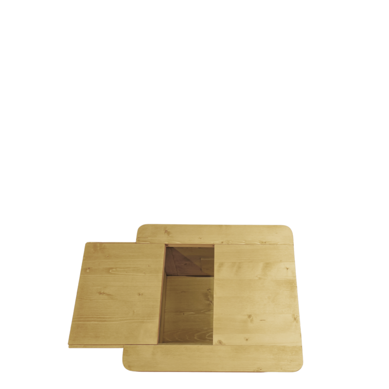 Table Basse Coffre Chamonix Plateaux coulissants en Pin Massif 70 cm Chamonix meublespin.fr - mobilier et de décoration de style montagne ou chalet- meubles en pin, mobilier en bois massif de qualité, canapés convertibles - https://meublespin.fr