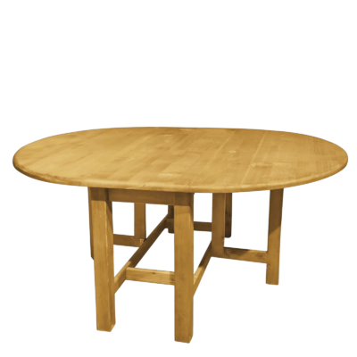 Table Pliante Ovale en Pin Massif Ciré 148 x 110 cm Chamonix meublespin.fr - mobilier et de décoration de style montagne ou chalet- meubles en pin, mobilier en bois massif de qualité, canapés convertibles - https://meublespin.fr