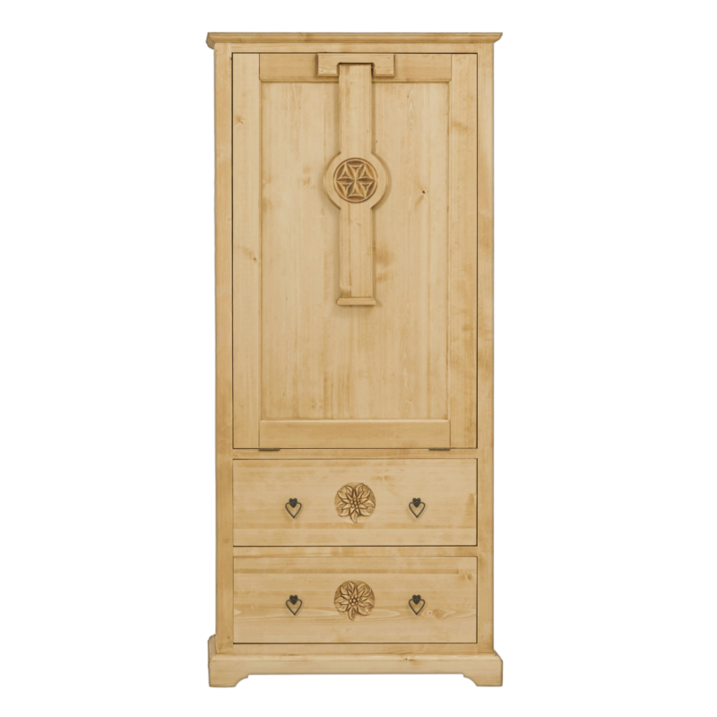 Table de Berger en Pin Massif Sculptée – Chalet Chalet meublespin.fr - mobilier et de décoration de style montagne ou chalet- meubles en pin, mobilier en bois massif de qualité, canapés convertibles - https://meublespin.fr