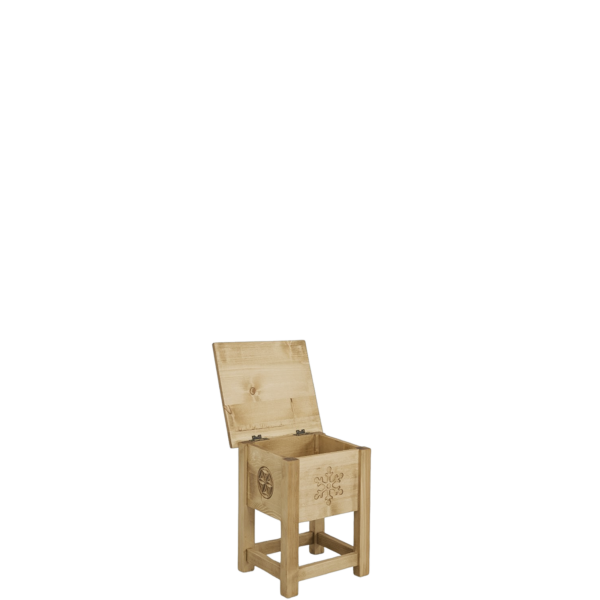 Tabouret coffre Chalet sculpté en pin massif Bancs & Tabourets meublespin.fr - vente de mobilier et de décoration de style montagne ou chalet- vente de meubles en pin et canapés convertibles - https://meublespin.fr