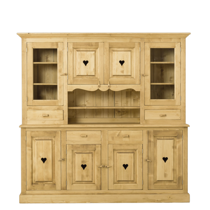 Vaisselier Chamonix 8 Portes et 4 Tiroirs en Pin Massif Chamonix meublespin.fr - mobilier et de décoration de style montagne ou chalet- meubles en pin, mobilier en bois massif de qualité, canapés convertibles - https://meublespin.fr