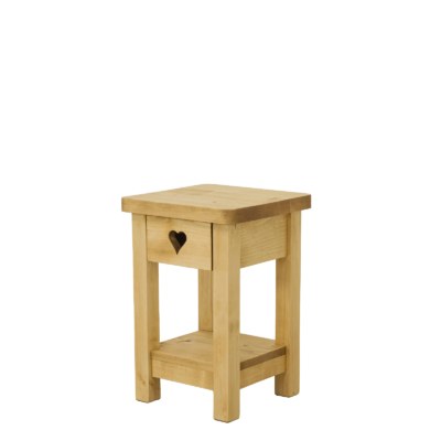 Chevet 1 Tiroir Cœur en Pin Massif Chamonix meublespin.fr - mobilier et de décoration de style montagne ou chalet- meubles en pin, mobilier en bois massif de qualité, canapés convertibles - https://meublespin.fr