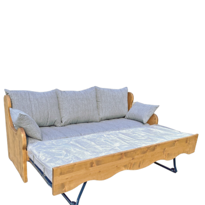Canapé Gigogne Chamonix en Pin Massif – Tissu au Choix Canapés Gigognes en Bois Massif meublespin.fr - mobilier et de décoration de style montagne ou chalet- meubles en pin, mobilier en bois massif de qualité, canapés convertibles - https://meublespin.fr