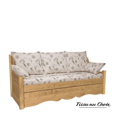Canapé Gigogne Jura en Pin Massif – Tissu au Choix Canapés Gigognes en Bois Massif meublespin.fr - mobilier et de décoration de style montagne ou chalet- meubles en pin, mobilier en bois massif de qualité, canapés convertibles - https://meublespin.fr