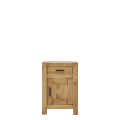 Chevet Contemporain Morzine 1 porte 1 Tiroir en Pin Massif Ciré Chevets meublespin.fr - mobilier et de décoration de style montagne ou chalet- meubles en pin, mobilier en bois massif de qualité, canapés convertibles - https://meublespin.fr