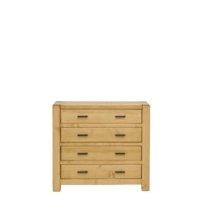 Commode 4 Tiroirs en Pin Massif Morzine 100 cm Morzine meublespin.fr - mobilier et de décoration de style montagne ou chalet- meubles en pin, mobilier en bois massif de qualité, canapés convertibles - https://meublespin.fr