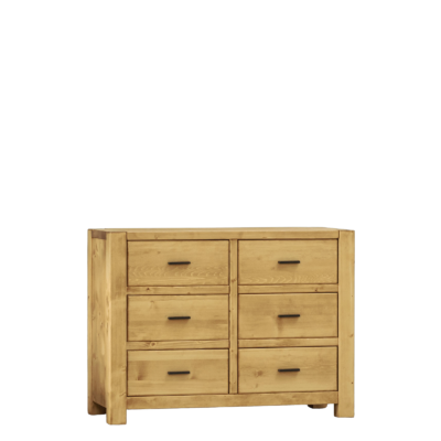 Commode 6 Tiroirs en Pin Massif Morzine 120cm Morzine meublespin.fr - mobilier et de décoration de style montagne ou chalet- meubles en pin, mobilier en bois massif de qualité, canapés convertibles - https://meublespin.fr